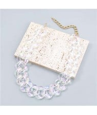 U.S. Fashion Punk Style Thick Chain Resin Women Necklace - White