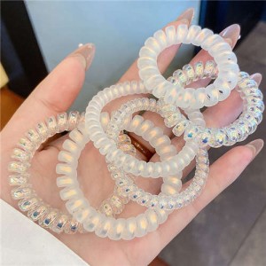 (6 Pieces) Internet Celebrity Fashion Luminous White Spring-loaded Hair Bands Set