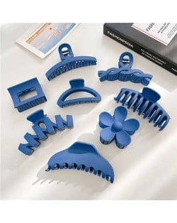 (8 Pieces Set) Dark Blue Korean Fashion Elegant Design Hair Clips Accessories Set