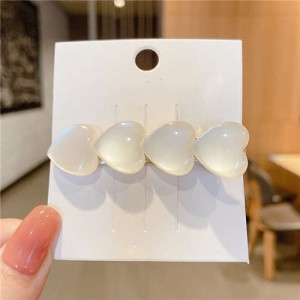 Korean Fashion Square Design Artificial Opal Hair Clip