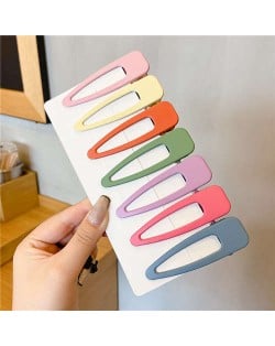 (7 Pieces Set) Simple Design Korean Fashion Colorful Hair Clips Set - Rabbit