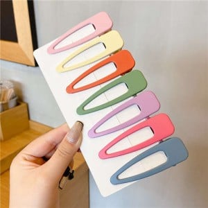 (7 Pieces Set) Simple Design Korean Fashion Colorful Hair Clips Set - Radish Shape