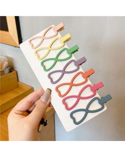 (7 Pieces Set) Simple Design Korean Fashion Colorful Hair Clips Set - Radish Shape