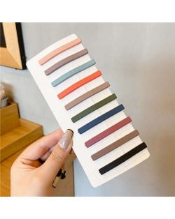 (10 Pieces Set) Digit One Shape Simple Design Korean Fashion Hair Clips Set - Colorful