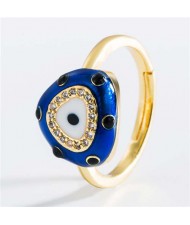 Golden Mini Ball Decorated Classic Eye Design Popular Copper Ring