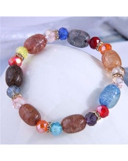 Resin and Glass Lucky Beads Colorful Women Wholesale Bracelet