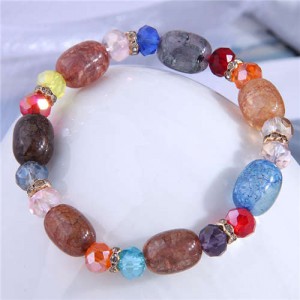 Resin and Glass Lucky Beads Colorful Women Wholesale Bracelet