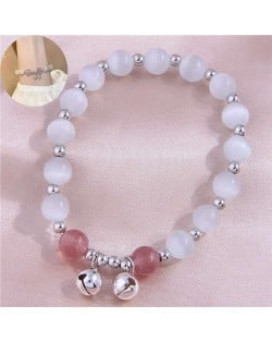 Bells Pendant Opal Beads Korean Fashion Minimalist Women Wholesale Bracelet - Red