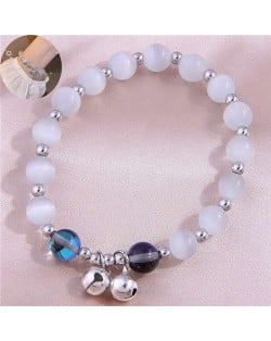 Bells Pendant Opal Beads Korean Fashion Minimalist Women Wholesale Bracelet - Blue