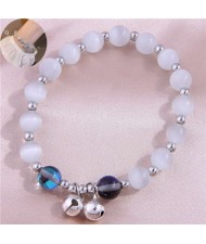 Bells Pendant Opal Beads Korean Fashion Minimalist Women Wholesale Bracelet - Blue