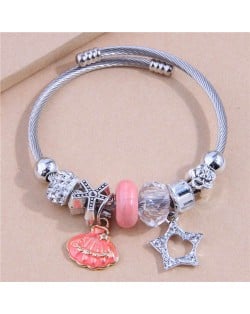 Seashell and Shining Star Pendants Beads Fashion Women Friendship Bracelet