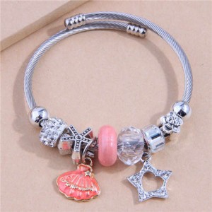 Seashell and Shining Star Pendants Beads Fashion Women Friendship Bracelet