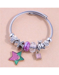 Romantic Star and Beads Pendant High Fashion Women Friendship Bracelet