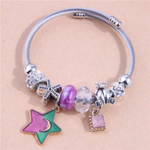 Romantic Star and Beads Pendant High Fashion Women Friendship Bracelet