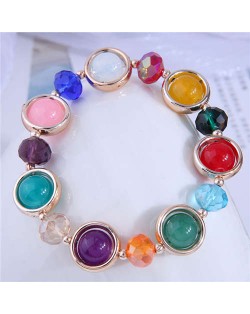 Multicolor Acrylic Beads Inlaid High Fashion Women Friendship Bracelet