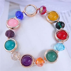 Multicolor Acrylic Beads Inlaid High Fashion Women Friendship Bracelet