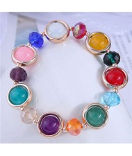 Multicolor Acrylic Beads Inlaid High Fashion Women Friendship Bracelet