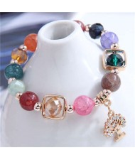 Golden Tree Pendant Colorful Acrylic Beads High Fashion Women Wholesale Bracelet