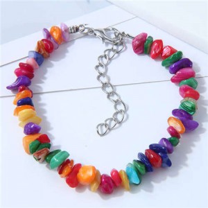 Seashore Stone Fashion Unique Gravel Design Women Wholesale Bracelet - Pomegranate