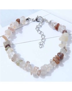 Seashore Stone Fashion Unique Gravel Design Women Wholesale Bracelet - White