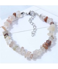 Seashore Stone Fashion Unique Gravel Design Women Wholesale Bracelet - White