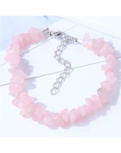 Seashore Stone Fashion Unique Gravel Design Women Wholesale Bracelet - Pink