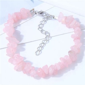 Seashore Stone Fashion Unique Gravel Design Women Wholesale Bracelet - Pink