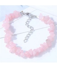 Seashore Stone Fashion Unique Gravel Design Women Wholesale Bracelet - Pink