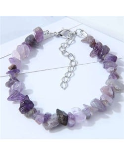 Seashore Stone Fashion Unique Gravel Design Women Wholesale Bracelet - Purple