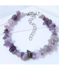 Seashore Stone Fashion Unique Gravel Design Women Wholesale Bracelet - Purple