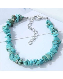 Seashore Stone Fashion Unique Gravel Design Women Wholesale Bracelet - Teal