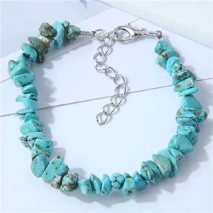 Seashore Stone Fashion Unique Gravel Design Women Wholesale Bracelet - Teal