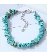 Seashore Stone Fashion Unique Gravel Design Women Wholesale Bracelet - Teal