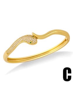 Snake Design Luxury Fashion 18K Gold Plated Women Costume Bangle