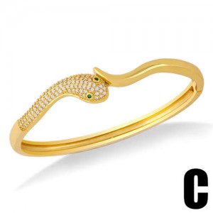 Snake Design Luxury Fashion 18K Gold Plated Women Costume Bangle