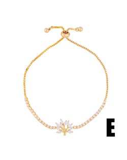 Cubic Zirconia Embellished Twig Design Women 18K Gold Plated Wholesale Fashion Bracelet