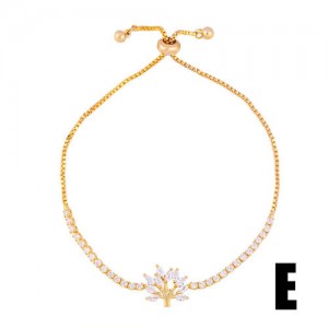 Cubic Zirconia Embellished Twig Design Women 18K Gold Plated Wholesale Fashion Bracelet