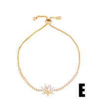 Cubic Zirconia Embellished Twig Design Women 18K Gold Plated Wholesale Fashion Bracelet