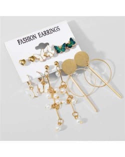 Butterfly Design Spring Fashion 6pcs Women Wholesale Dangle Earrings Set