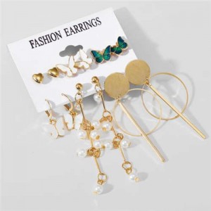 Butterfly Design Spring Fashion 6pcs Women Wholesale Dangle Earrings Set