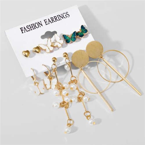 Butterfly Design Spring Fashion 6pcs Women Wholesale Dangle Earrings Set
