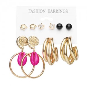 Seashell and Conch Creative Design U.S. Fashionable Women Earrings Set