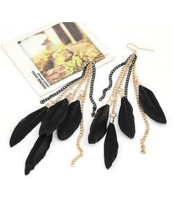 Black Feather Style Earrings