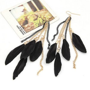 Black Feather Style Earrings