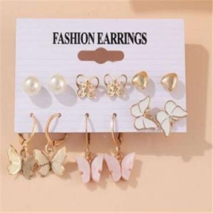 Korean Fashion Butterflies Elegant Women Earrings Set