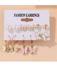 Korean Fashion Butterflies Elegant Women Earrings Set