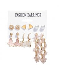 Butterfly and Flower Cluster Elegant Women Fashion Combo Earrings Set