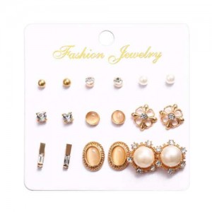 Opal Floral Design Various Women Stud Earrings Combo Set