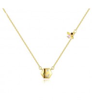 Unique Design Mini Bee with Hexagon Pendant Minimalist Wholesale 925 Sterling Silver Necklace