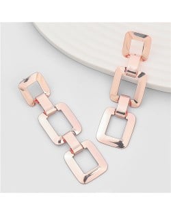 Vintage Multilayered Hollow-out Square Wholesale Fashion Alloy Earrings - Golden